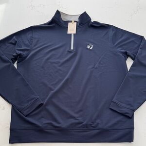 Peter Millar Men’s Perth Crown Sport Navy Blue Quarter-Zip Pullover NWT Medium
